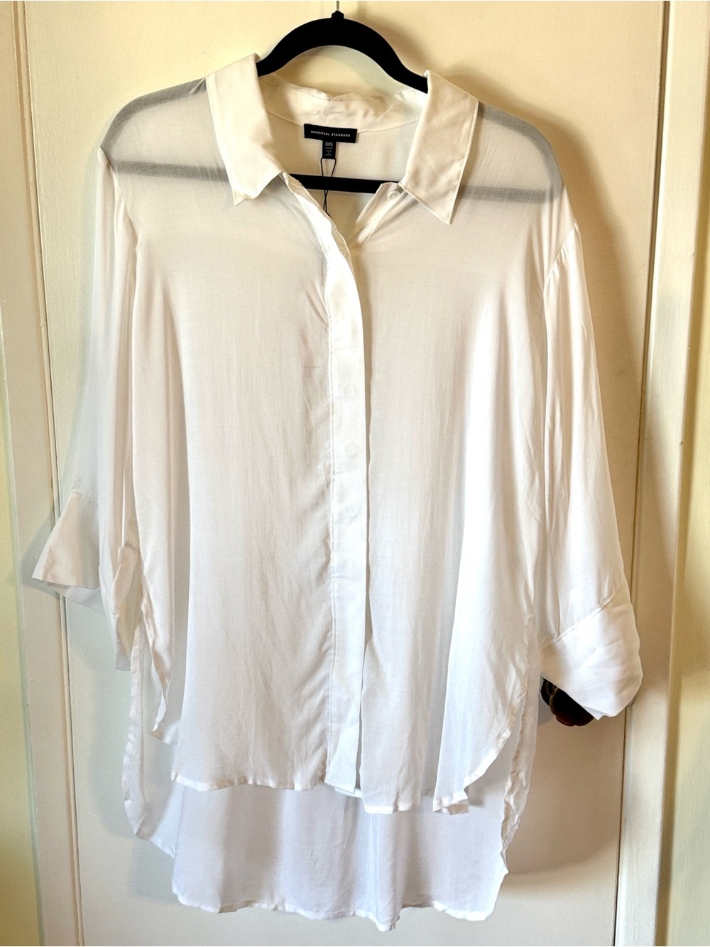 Universal Standard Toni Hi Low Tunic - sheer white 3XS (size 2-4)